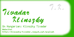 tivadar klinszky business card